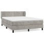 vidaXL Boxspringbett mit Matratze Hellgrau 140x190 cm Samt vidaXL Boxspringbett mit Matratze Hellgrau 140x190 cm Samt