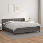 vidaXL Boxspringbett mit Matratze Grau 180x200 cm Kunstleder vidaXL Boxspringbett mit Matratze Grau 180x200 cm Kunstleder