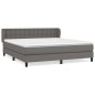 vidaXL Boxspringbett mit Matratze Grau 180x200 cm Kunstleder vidaXL Boxspringbett mit Matratze Grau 180x200 cm Kunstleder