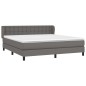 vidaXL Boxspringbett mit Matratze Grau 180x200 cm Kunstleder vidaXL Boxspringbett mit Matratze Grau 180x200 cm Kunstleder