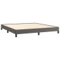 vidaXL Boxspringbett mit Matratze Grau 180x200 cm Kunstleder vidaXL Boxspringbett mit Matratze Grau 180x200 cm Kunstleder