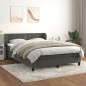vidaXL Boxspringbett mit Matratze Dunkelgrau 140x200 cm Samt vidaXL Boxspringbett mit Matratze Dunkelgrau 140x200 cm Samt