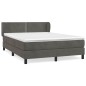 vidaXL Boxspringbett mit Matratze Dunkelgrau 140x200 cm Samt vidaXL Boxspringbett mit Matratze Dunkelgrau 140x200 cm Samt