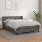 vidaXL Boxspringbett mit Matratze Grau 140x190 cm Kunstleder vidaXL Boxspringbett mit Matratze Grau 140x190 cm Kunstleder