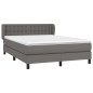 vidaXL Boxspringbett mit Matratze Grau 140x190 cm Kunstleder vidaXL Boxspringbett mit Matratze Grau 140x190 cm Kunstleder