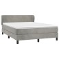 vidaXL Boxspringbett mit Matratze Hellgrau 140x190 cm Samt vidaXL Boxspringbett mit Matratze Hellgrau 140x190 cm Samt