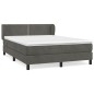 vidaXL Boxspringbett mit Matratze Dunkelgrau 140x190 cm Samt vidaXL Boxspringbett mit Matratze Dunkelgrau 140x190 cm Samt