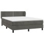 vidaXL Boxspringbett mit Matratze Dunkelgrau 140x190 cm Samt vidaXL Boxspringbett mit Matratze Dunkelgrau 140x190 cm Samt