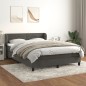 vidaXL Boxspringbett mit Matratze Dunkelgrau 140x200 cm Samt vidaXL Boxspringbett mit Matratze Dunkelgrau 140x200 cm Samt