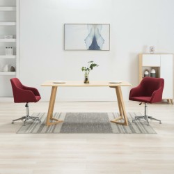 vidaXL Esszimmerstühle Drehbar 2 Stk. Weinrot Stoff