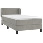 vidaXL Boxspringbett mit Matratze Hellgrau 80x200 cm Samt vidaXL Boxspringbett mit Matratze Hellgrau 80x200 cm Samt