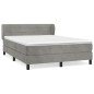 vidaXL Boxspringbett mit Matratze Hellgrau 140x200 cm Samt vidaXL Boxspringbett mit Matratze Hellgrau 140x200 cm Samt