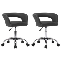 vidaXL Esszimmerstühle 2 Stk. Grau Kunstleder