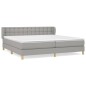 vidaXL Boxspringbett mit Matratze Hellgrau 200x200 cm Stoff vidaXL Boxspringbett mit Matratze Hellgrau 200x200 cm Stoff