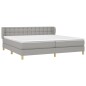 vidaXL Boxspringbett mit Matratze Hellgrau 200x200 cm Stoff vidaXL Boxspringbett mit Matratze Hellgrau 200x200 cm Stoff