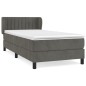 vidaXL Boxspringbett mit Matratze Dunkelgrau 100x200 cm Samt vidaXL Boxspringbett mit Matratze Dunkelgrau 100x200 cm Samt