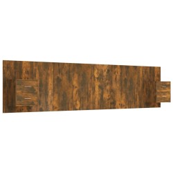 vidaXL Kopfteil mit Nachttischen Räuchereiche Holzwerkstoff