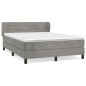 vidaXL Boxspringbett mit Matratze Hellgrau 140x190 cm Samt vidaXL Boxspringbett mit Matratze Hellgrau 140x190 cm Samt