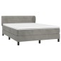 vidaXL Boxspringbett mit Matratze Hellgrau 140x190 cm Samt vidaXL Boxspringbett mit Matratze Hellgrau 140x190 cm Samt