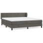 vidaXL Boxspringbett mit Matratze Dunkelgrau 180x200 cm Samt vidaXL Boxspringbett mit Matratze Dunkelgrau 180x200 cm Samt
