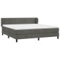 vidaXL Boxspringbett mit Matratze Dunkelgrau 180x200 cm Samt vidaXL Boxspringbett mit Matratze Dunkelgrau 180x200 cm Samt
