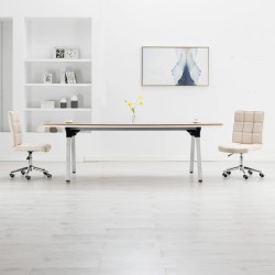 Esszimmerstühle 2 Stk. Creme Stoff