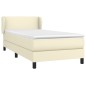 vidaXL Boxspringbett mit Matratze Creme 90x200 cm Kunstleder vidaXL Boxspringbett mit Matratze Creme 90x200 cm Kunstleder