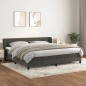 vidaXL Boxspringbett mit Matratze Dunkelgrau 200x200 cm Samt vidaXL Boxspringbett mit Matratze Dunkelgrau 200x200 cm Samt