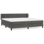 vidaXL Boxspringbett mit Matratze Dunkelgrau 200x200 cm Samt vidaXL Boxspringbett mit Matratze Dunkelgrau 200x200 cm Samt