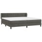 vidaXL Boxspringbett mit Matratze Dunkelgrau 200x200 cm Samt vidaXL Boxspringbett mit Matratze Dunkelgrau 200x200 cm Samt