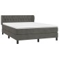 vidaXL Boxspringbett mit Matratze Dunkelgrau 140x190 cm Samt vidaXL Boxspringbett mit Matratze Dunkelgrau 140x190 cm Samt