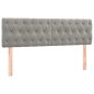 vidaXL Boxspringbett mit Matratze Hellgrau 140x200 cm Samt vidaXL Boxspringbett mit Matratze Hellgrau 140x200 cm Samt
