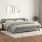 vidaXL Boxspringbett mit Matratze Hellgrau 200x200 cm Samt vidaXL Boxspringbett mit Matratze Hellgrau 200x200 cm Samt