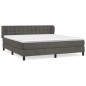 vidaXL Boxspringbett mit Matratze Dunkelgrau 180x200 cm Samt vidaXL Boxspringbett mit Matratze Dunkelgrau 180x200 cm Samt