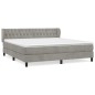 vidaXL Boxspringbett mit Matratze Hellgrau 180x200 cm Samt vidaXL Boxspringbett mit Matratze Hellgrau 180x200 cm Samt