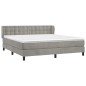 vidaXL Boxspringbett mit Matratze Hellgrau 160x200 cm Samt vidaXL Boxspringbett mit Matratze Hellgrau 160x200 cm Samt
