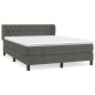 vidaXL Boxspringbett mit Matratze Dunkelgrau 140x200 cm Samt vidaXL Boxspringbett mit Matratze Dunkelgrau 140x200 cm Samt