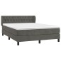 vidaXL Boxspringbett mit Matratze Dunkelgrau 140x200 cm Samt vidaXL Boxspringbett mit Matratze Dunkelgrau 140x200 cm Samt