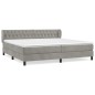 vidaXL Boxspringbett mit Matratze Hellgrau 200x200 cm Samt vidaXL Boxspringbett mit Matratze Hellgrau 200x200 cm Samt