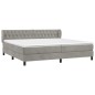 vidaXL Boxspringbett mit Matratze Hellgrau 200x200 cm Samt vidaXL Boxspringbett mit Matratze Hellgrau 200x200 cm Samt