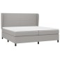 vidaXL Boxspringbett mit Matratze Hellgrau 200x200 cm Stoff vidaXL Boxspringbett mit Matratze Hellgrau 200x200 cm Stoff