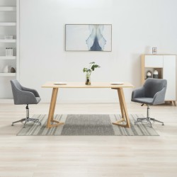 vidaXL Esszimmerstühle Drehbar 2 Stk. Hellgrau Stoff