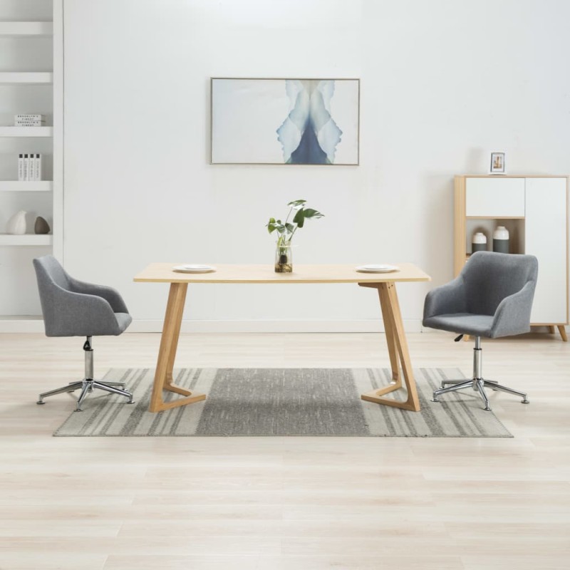 vidaXL Esszimmerstühle Drehbar 2 Stk. Hellgrau Stoff vidaXL Esszimmerstühle Drehbar 2 Stk. Hellgrau Stoff