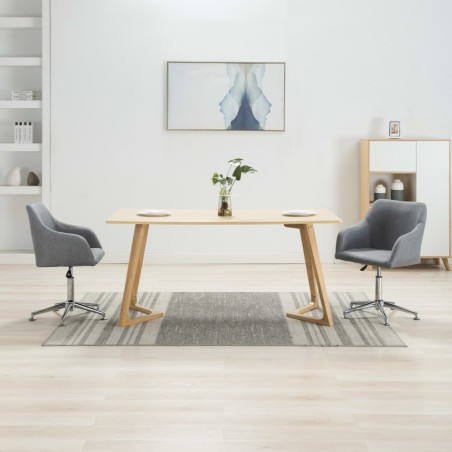 vidaXL Esszimmerstühle Drehbar 2 Stk. Hellgrau Stoff