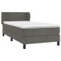 vidaXL Boxspringbett mit Matratze Dunkelgrau 100x200 cm Samt vidaXL Boxspringbett mit Matratze Dunkelgrau 100x200 cm Samt