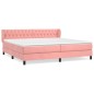 vidaXL Boxspringbett mit Matratze Rosa 200x200 cm Samt vidaXL Boxspringbett mit Matratze Rosa 200x200 cm Samt