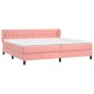 vidaXL Boxspringbett mit Matratze Rosa 200x200 cm Samt vidaXL Boxspringbett mit Matratze Rosa 200x200 cm Samt