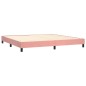 vidaXL Boxspringbett mit Matratze Rosa 200x200 cm Samt vidaXL Boxspringbett mit Matratze Rosa 200x200 cm Samt