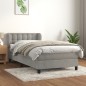 vidaXL Boxspringbett mit Matratze Hellgrau 80x200 cm Samt vidaXL Boxspringbett mit Matratze Hellgrau 80x200 cm Samt