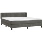 vidaXL Boxspringbett mit Matratze Dunkelgrau 180x200 cm Samt vidaXL Boxspringbett mit Matratze Dunkelgrau 180x200 cm Samt